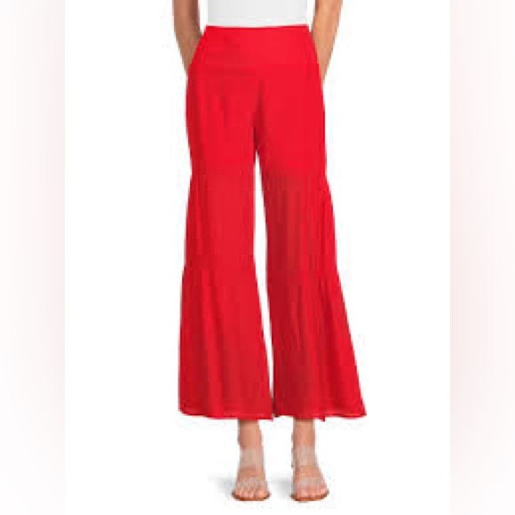 Nanette Lepore Pants - Nanette Lepore Vibrant Red Wide-Leg Pants